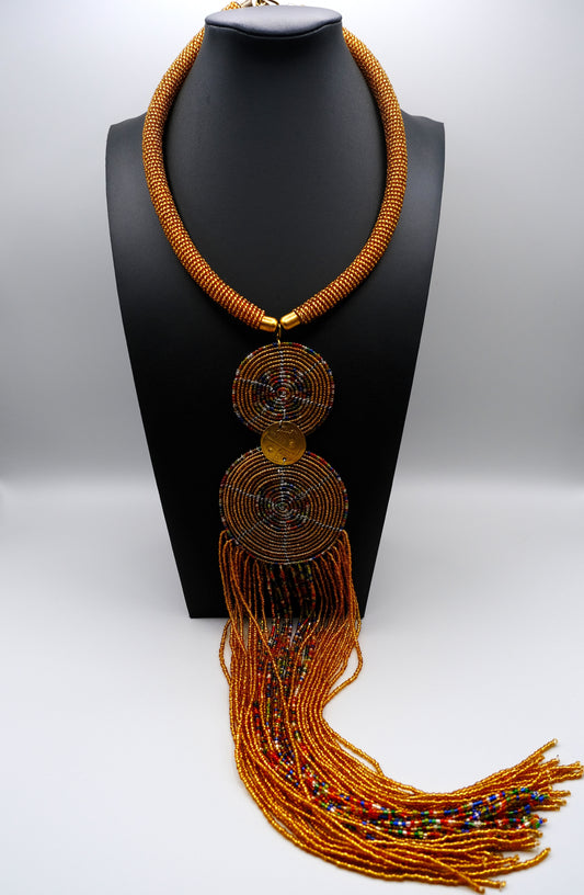 Enkai Dusk – Handmade Maasai Beaded Statement Necklace