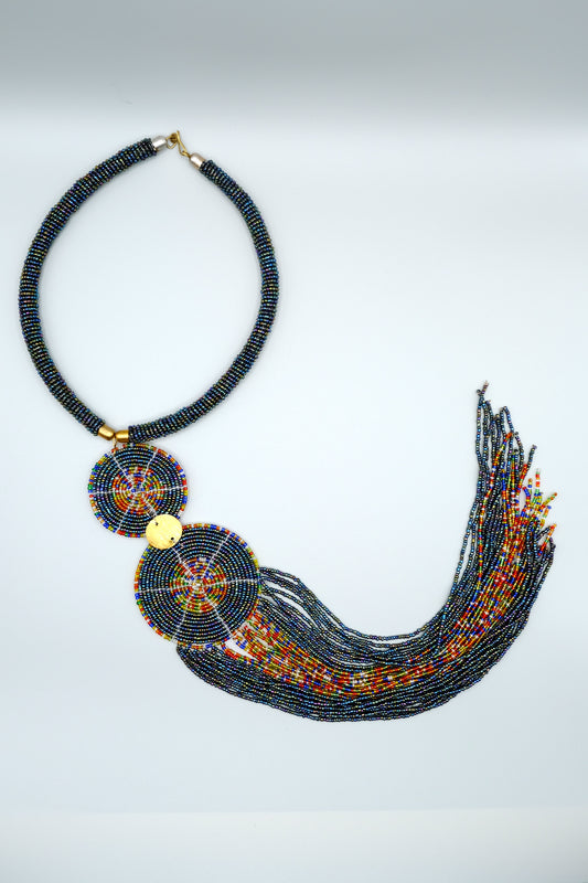 Enkai Eclipse – Handmade Maasai Beaded Statement Necklace