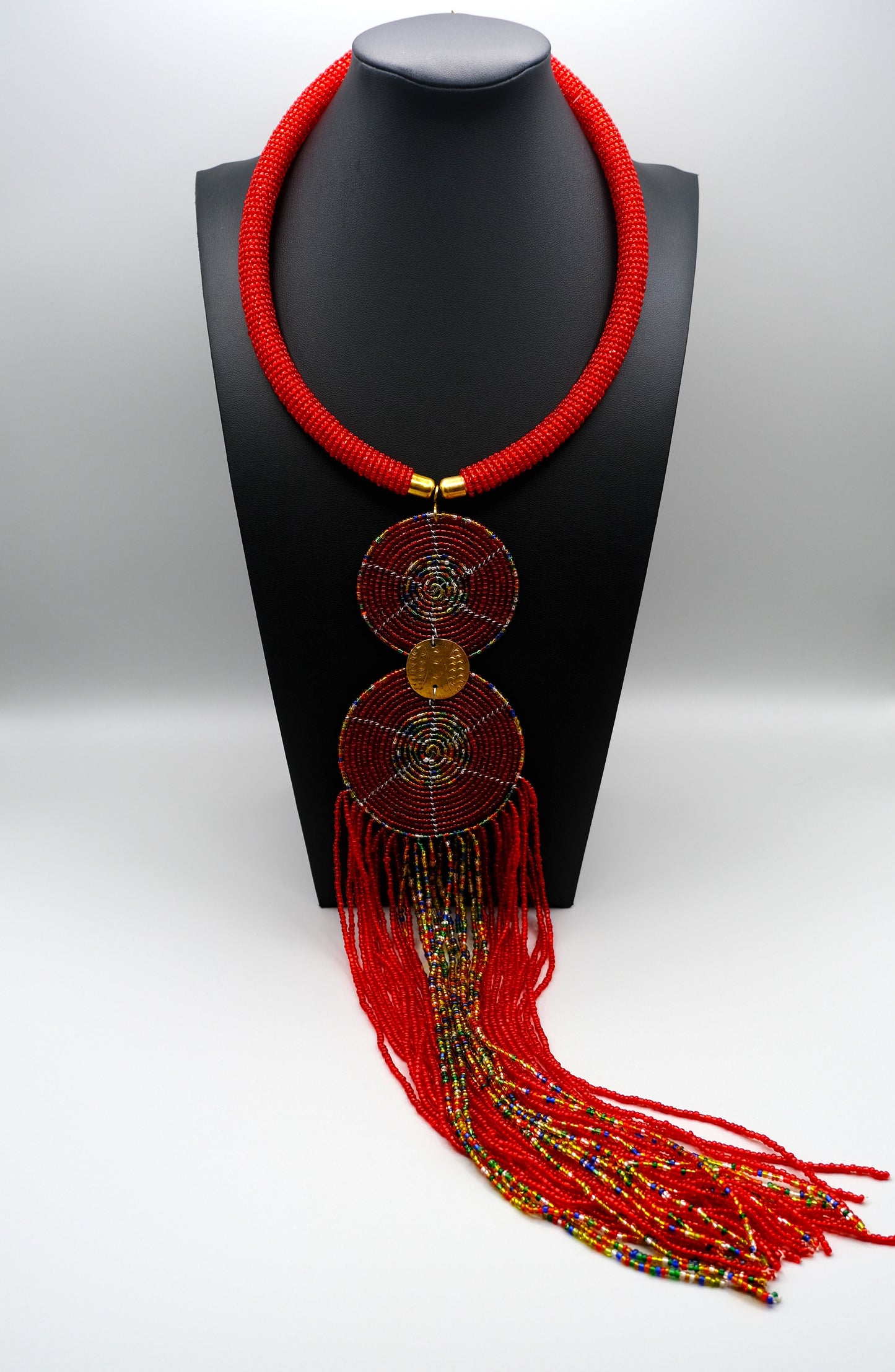 Enkai Ember – Handmade Maasai Beaded Statement Necklace