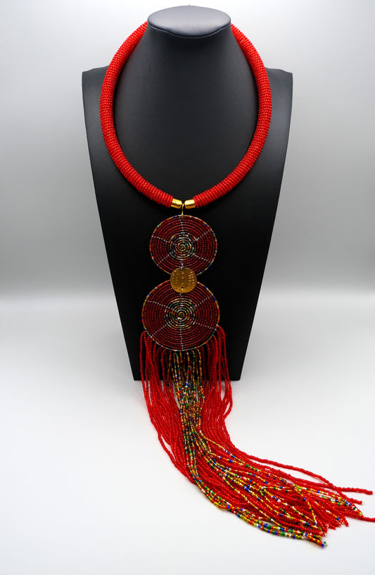 Enkai Ember – Handmade Maasai Beaded Statement Necklace