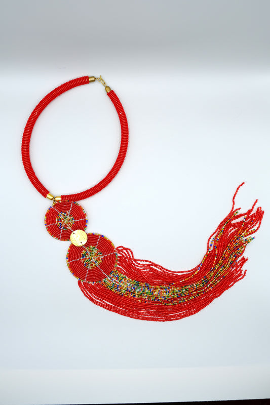 Enkai Ember – Handmade Maasai Beaded Statement Necklace